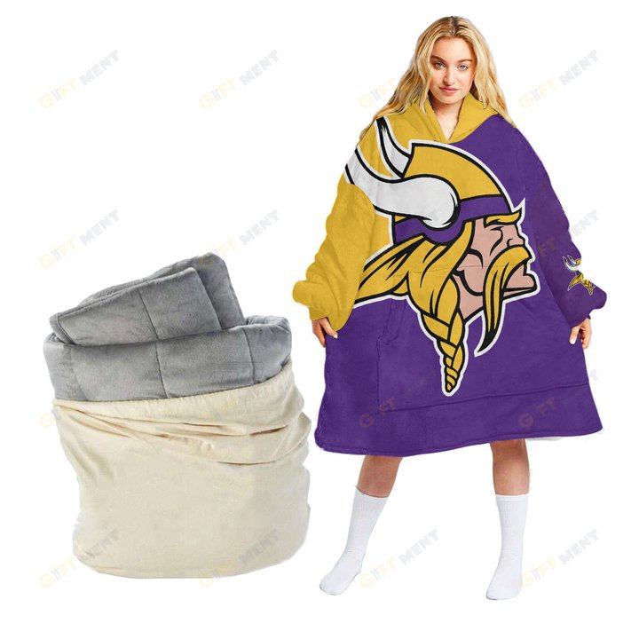 Minnesota Vikings Oodie Blanket Hoodie Snuggie Hoodies For All Family