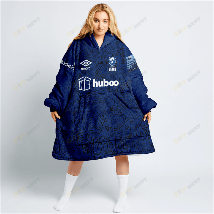 PREMIERSHIP RUGBY BRISTOL BEARS 2022/23 HOME KIT Oodie, Flanket, Blanket Hoodie, Snuggie