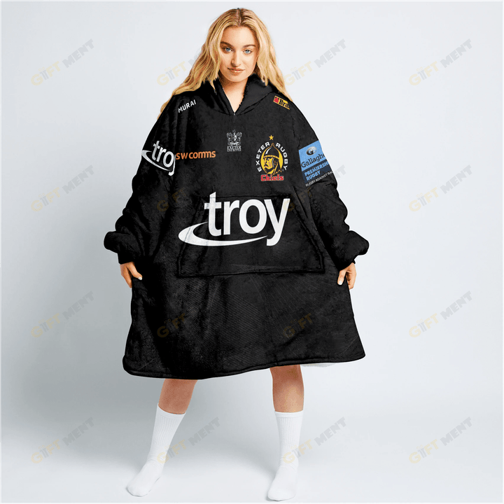 PREMIERSHIP RUGBY EXETER CHIEFS 2022/23 HOME KIT Oodie, Flanket, Blanket Hoodie, Snuggie