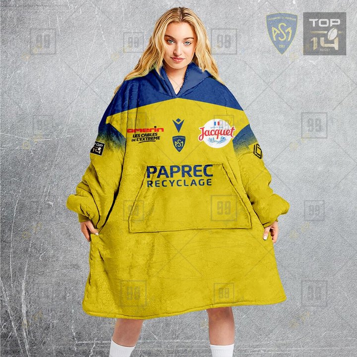 Personalized Top14 ASM Clermont Auvergne Rugby Jersey Style 3D Oodie, Flanket, Blanket Hoodie, Snuggie