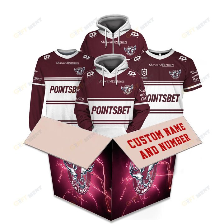 Manly Warringah Sea Eagles 2023 Personalized Name And Number Edition Hoodie Jersey