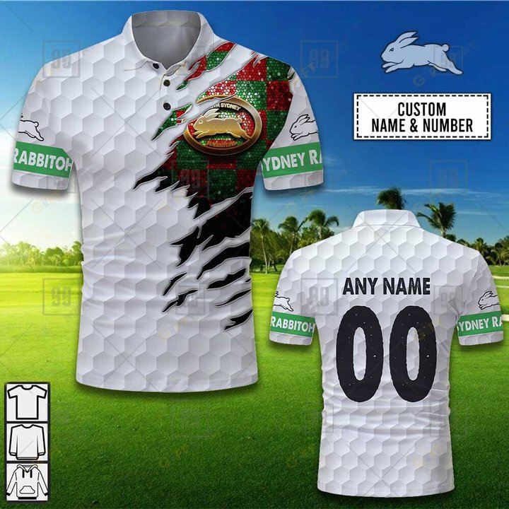 Personalized NRL South Sydney Rabbitohs x Golf Polo Shirt