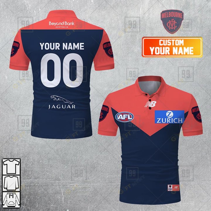 Personalized 2023 AFL Melbourne Demons Jerseys Polo Shirt