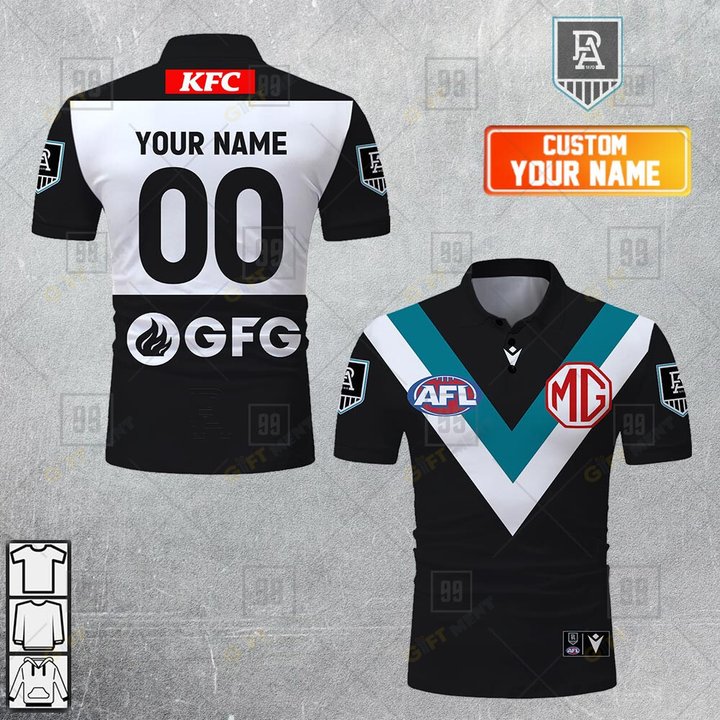 Personalized 2023 AFL Port Adelaide Power Jerseys Polo Shirt
