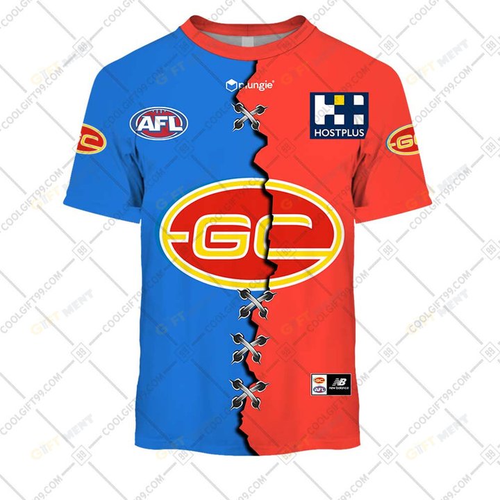 Personalized 2023 AFL Gold Coast Suns Mix Hoodie, T Shirt, Zip Hoodie, Sweatshirt