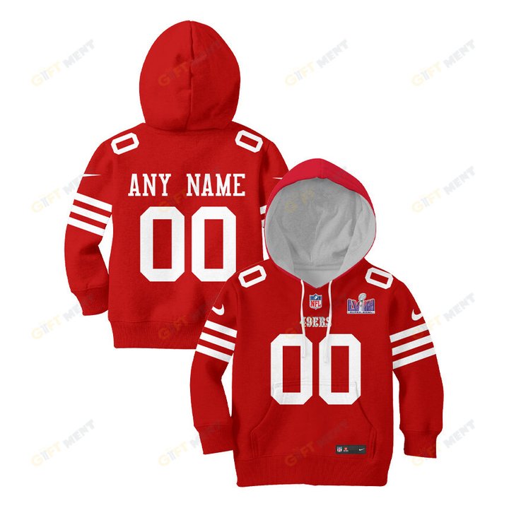 San Francisco 49ers Personalized Name And Number Limited Edition Hoodie Jersey Kids Size