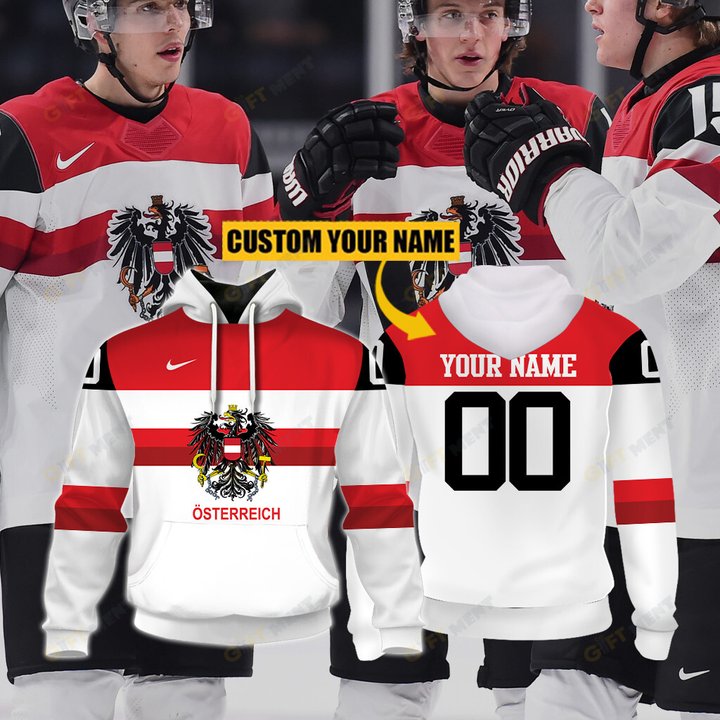 Personalized ICE Austria ice Hockey Style Hoodie, T Shirt, Zip Hoodie, Sweatshirt