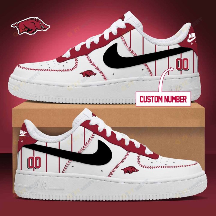 PERSONALIZED Arkansas Razorbacks Air Force Sneakers