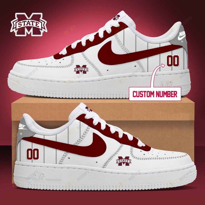 PERSONALIZED Mississippi State Bulldogs Air Force Sneakers