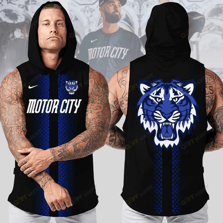 Detroit Tigers 2024 City Connect V2 | Men’s Workout Hooded Tank Tops MLB