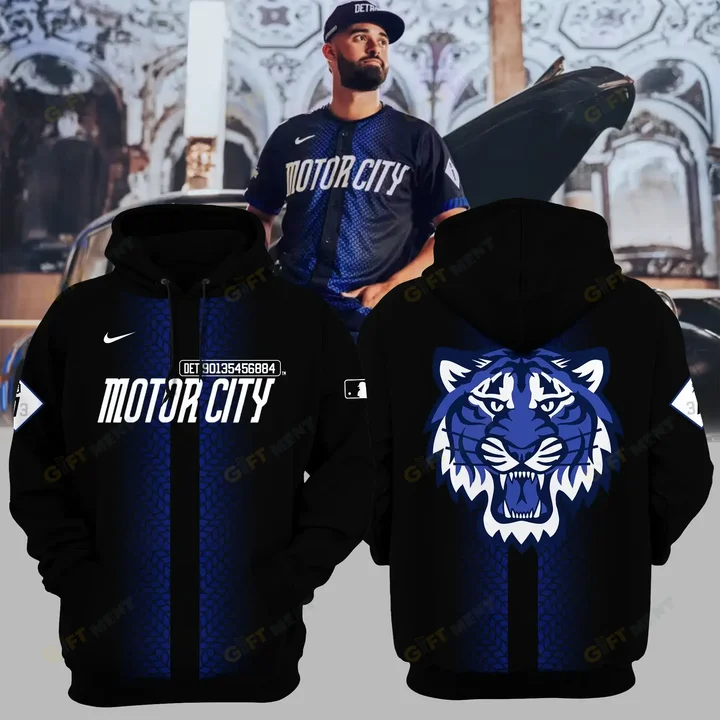 Detroit Tigers Black 2024 City Connect Collection Hoodie MLB V2