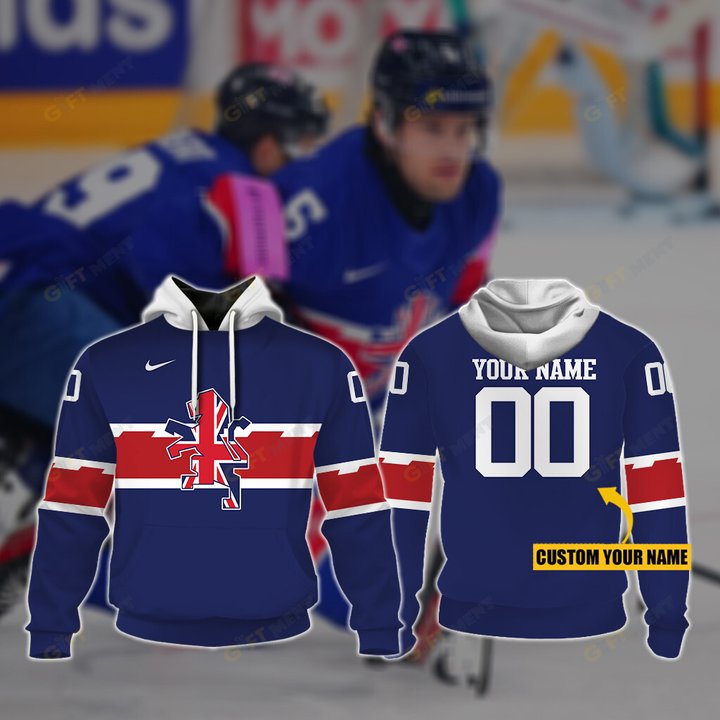 Personalized ICE GREAT BRITAIN ice Hockey Style Hoodie, T Shirt, Zip Hoodie, Sweatshirt 2