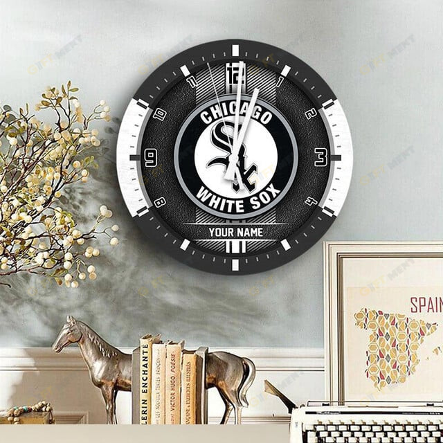 Chicago White Sox Wooden Clock