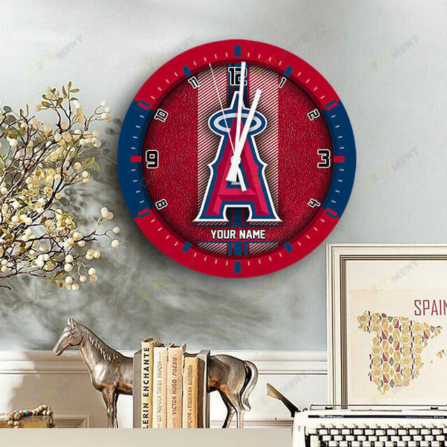 Los Angeles Angels Wooden Clock