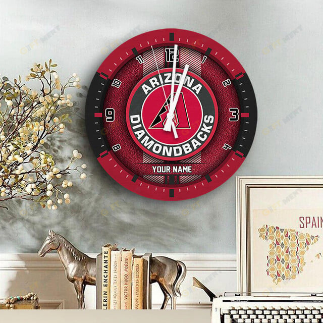 Arizona Diamondbacks Wooden Clock