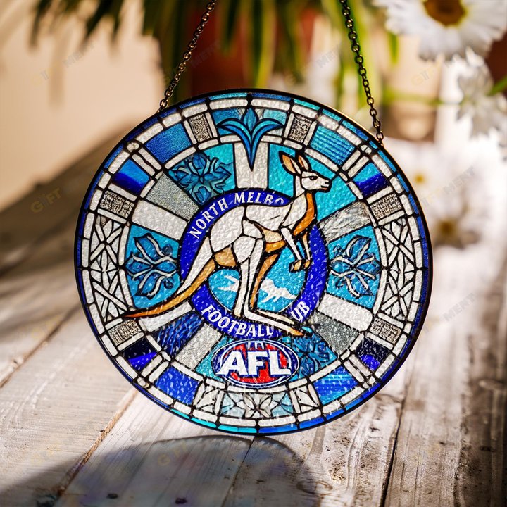 North Melbourne Football Club Stained Glass Suncatcher for Window Hanging