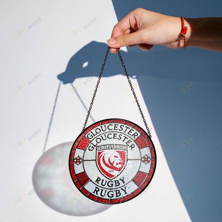 Gloucester Rugby Stained Glass Suncatcher for Window Hanging