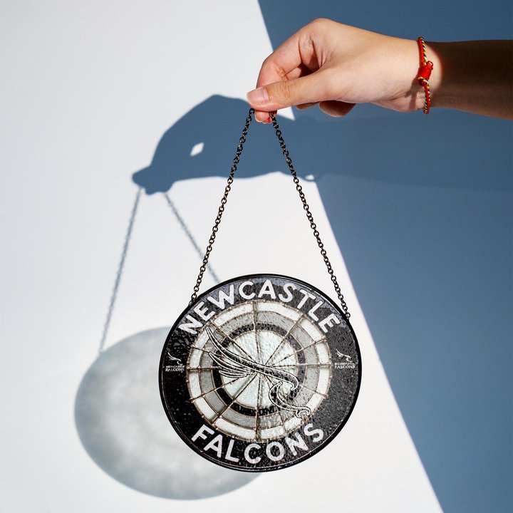 Newcastle Falcons Stained Glass Suncatcher for Window Hanging