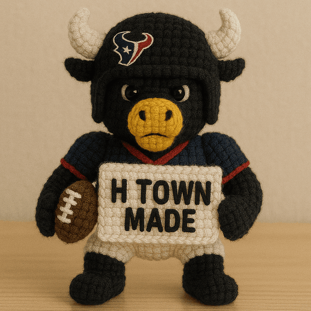 Handmade Houston Texans Crochet | with Glasses & Chains | Gift for fans