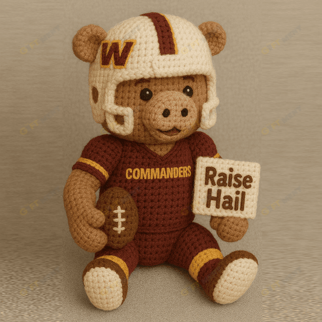 Handmade Washington Commanders Crochet | with Glasses & Chains | Gift for fans