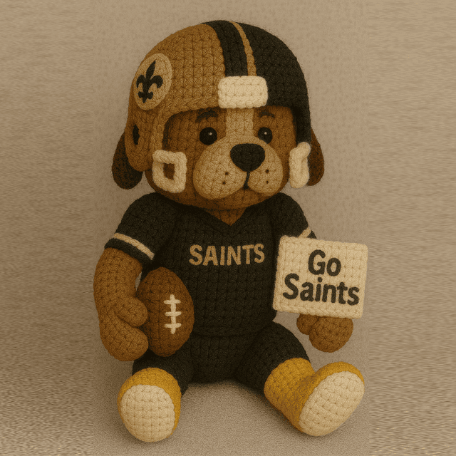 Handmade New Orleans Saints Crochet | with Glasses & Chains | Gift for fans