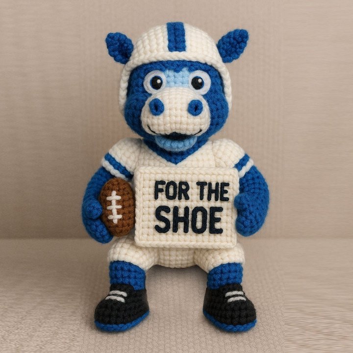 Handmade Indianapolis Colts Crochet | with Glasses & Chains | Gift for fans