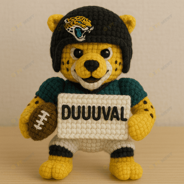 Handmade Jacksonville Jaguars Crochet | with Glasses & Chains | Gift for fans