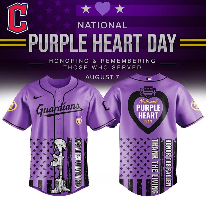 Cleveland Guardians x Purple Heart Day Baseball Jersey I