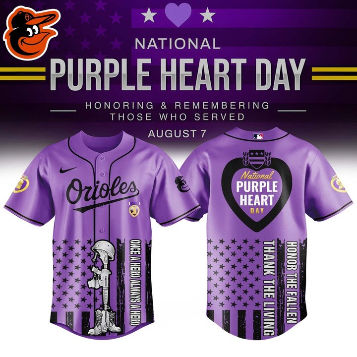 Baltimore Orioles x Purple Heart Day Baseball Jersey I