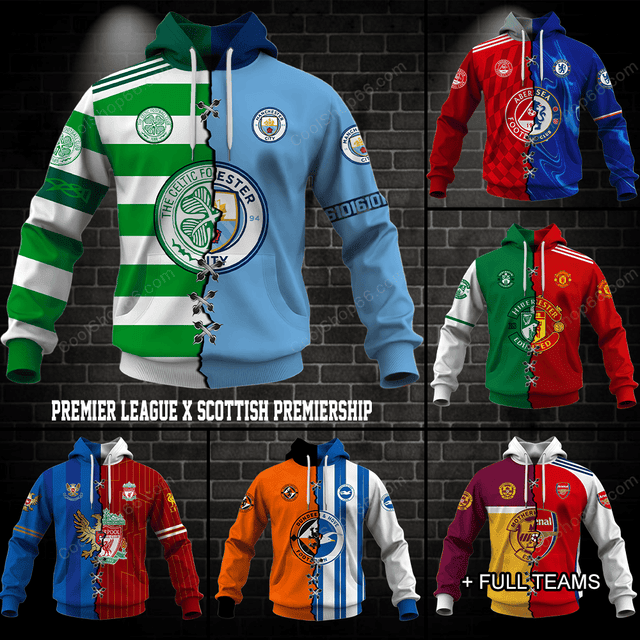 Premier League X Scottish Premiership 3D Custom Apparel | Mix & Match Any 2 Teams!