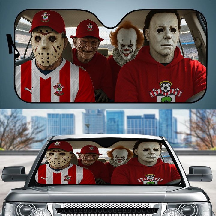Southampton Horror Movie Funny Car Sunshade | EPL Halloween Windshield Cover Funny Car Sunshade Limited Edition