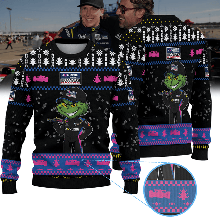 Chip Ganassi Racing Kyffin Simpson IndyCar × Grinch Ugly Christmas Sweater