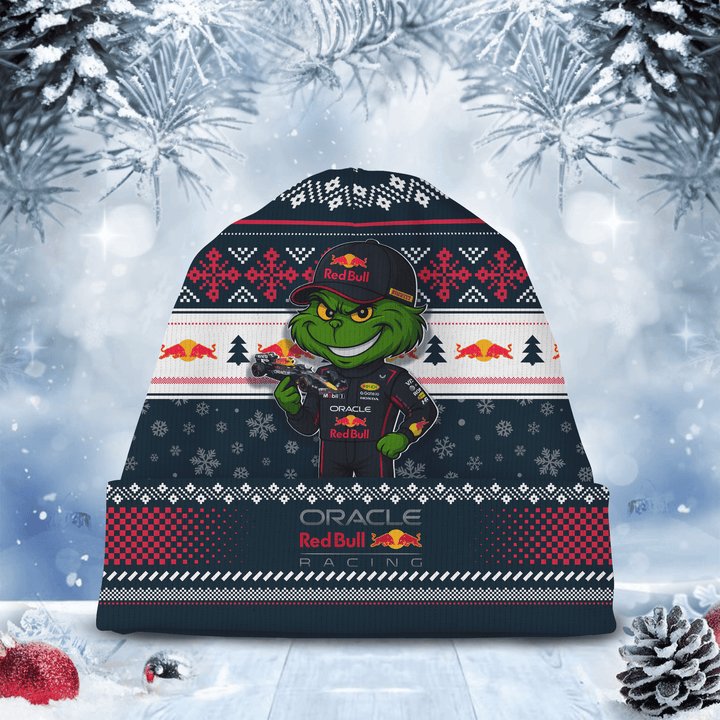 Oracle Red Bull Racing × Grinch F1 Christmas Beanie Hat
