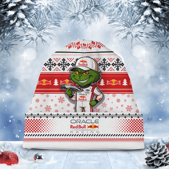 Oracle Red Bull Racing × Grinch F1 Christmas Beanie Hat II