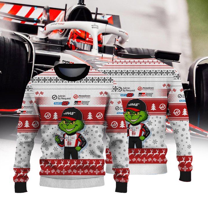 Haas F1 Team × Grinch Ugly Christmas Sweater v2