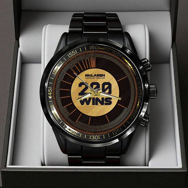 McLaren Formula 1 Team 200 WINS Black Stainless Steel Watch I
