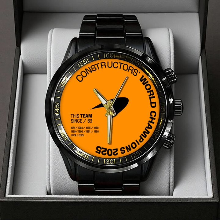 McLaren Formula 1 Team 2025 Constructors’ 10 Times Black Stainless Steel Watch II