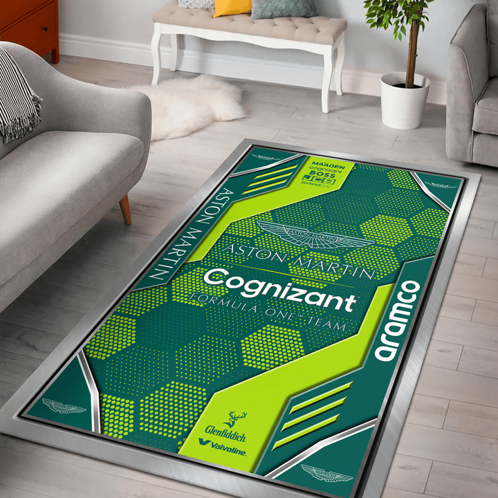 Aston Martin Aramco Inspired Formula Rugs