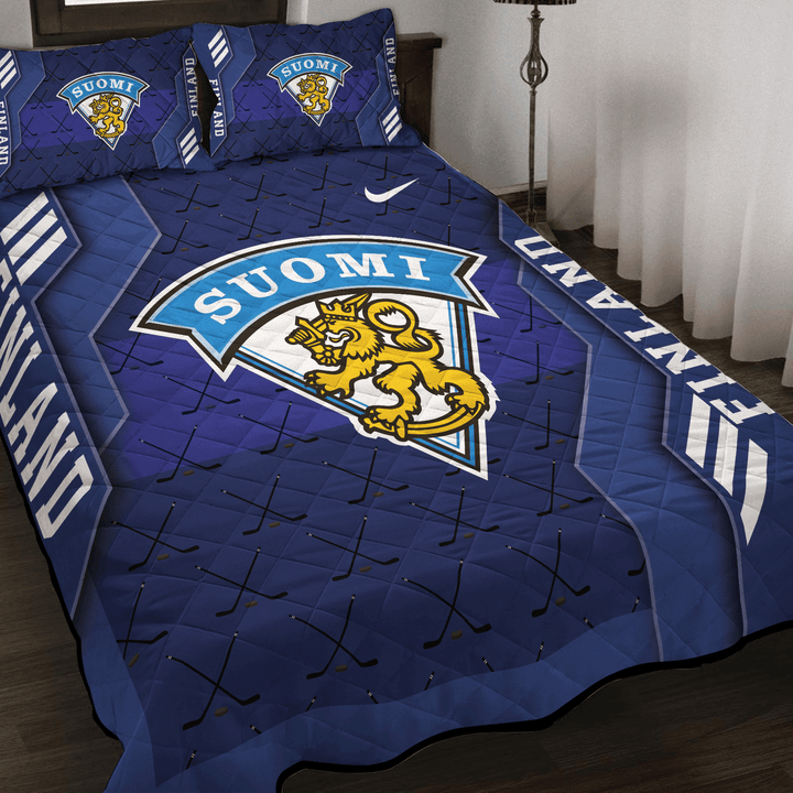 Finland Ice Hockey Inspired Quilt Set