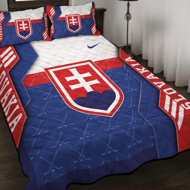 Slovakia Ice Hockey Inspired Quilt Set
