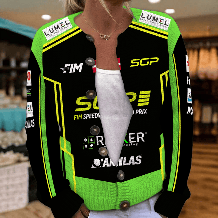 Patryk Dudek Inspired Knit Cardigan FIM Speedway Grand Prix Style