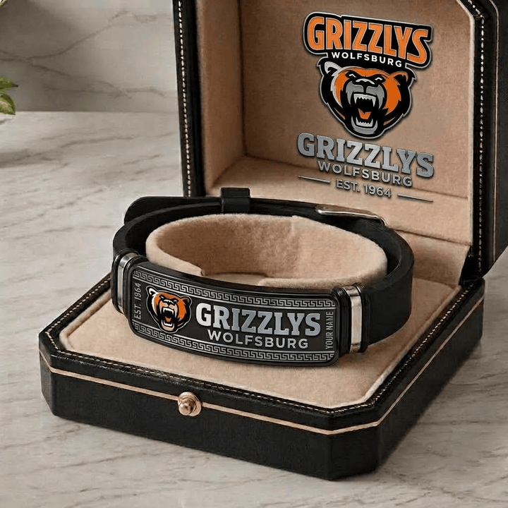 Grizzlys Wolfsburg DEL Personalized Bracelet