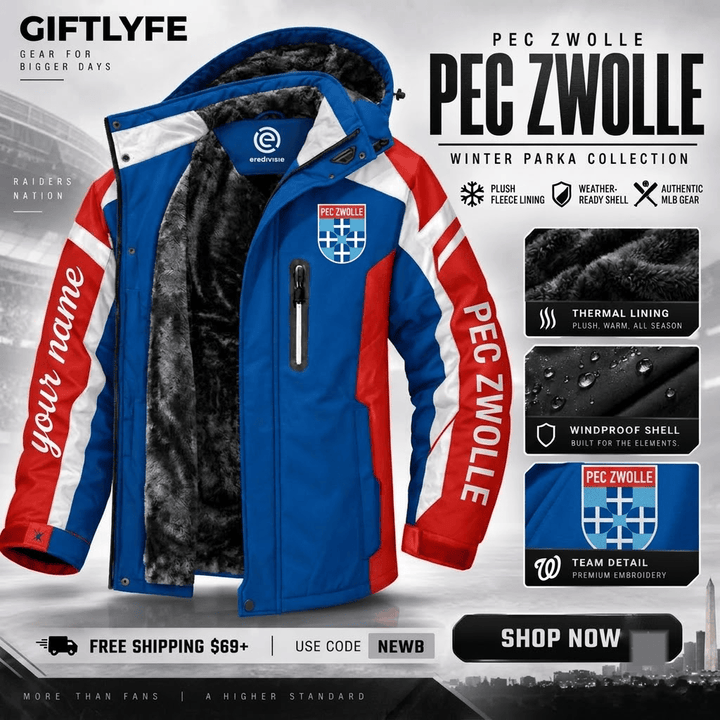 PEC Zwolle Eredivisie Waterproof Winter Parka Jacket