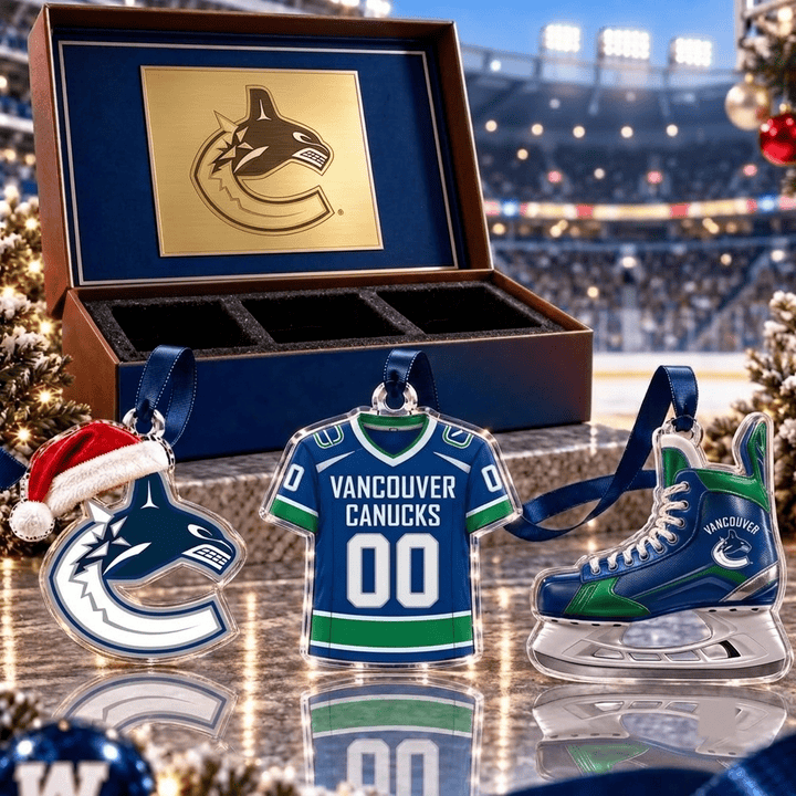 Vancouver Canucks NHL Team Full Set 3 Acrylic Ornament