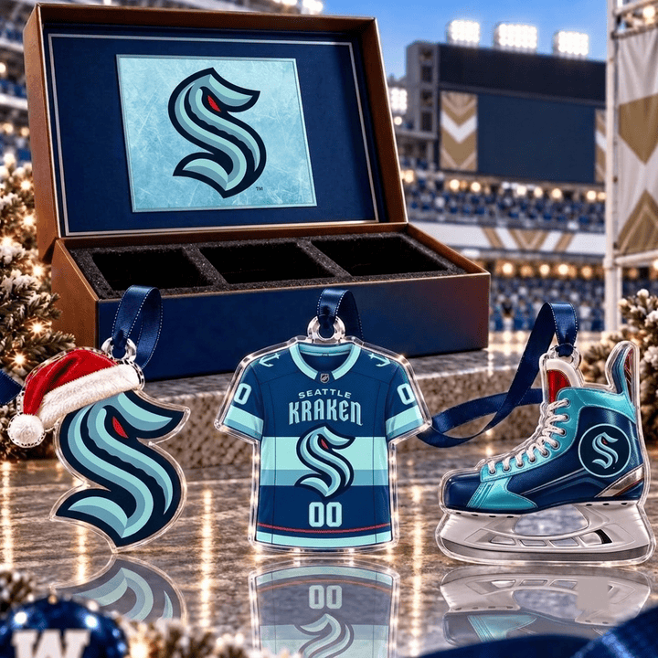 Seattle Kraken NHL Team Full Set 3 Acrylic Ornament