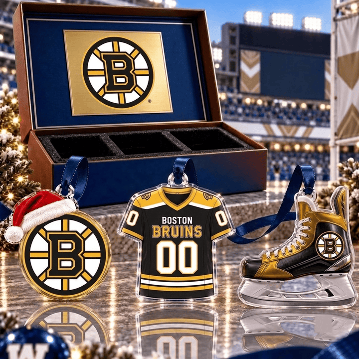 Boston Bruins NHL Team Full Set 3 Acrylic Ornament