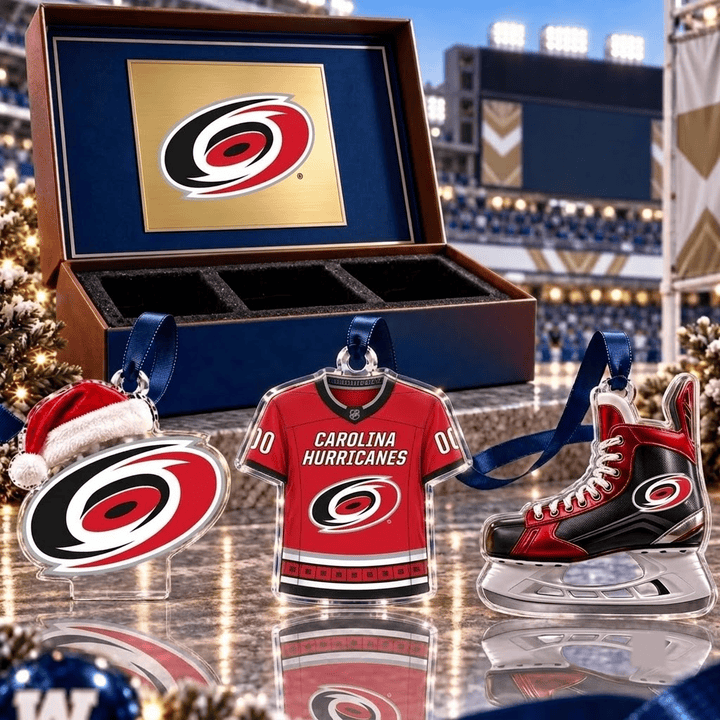 Carolina Hurricanes NHL Team Full Set 3 Acrylic Ornament