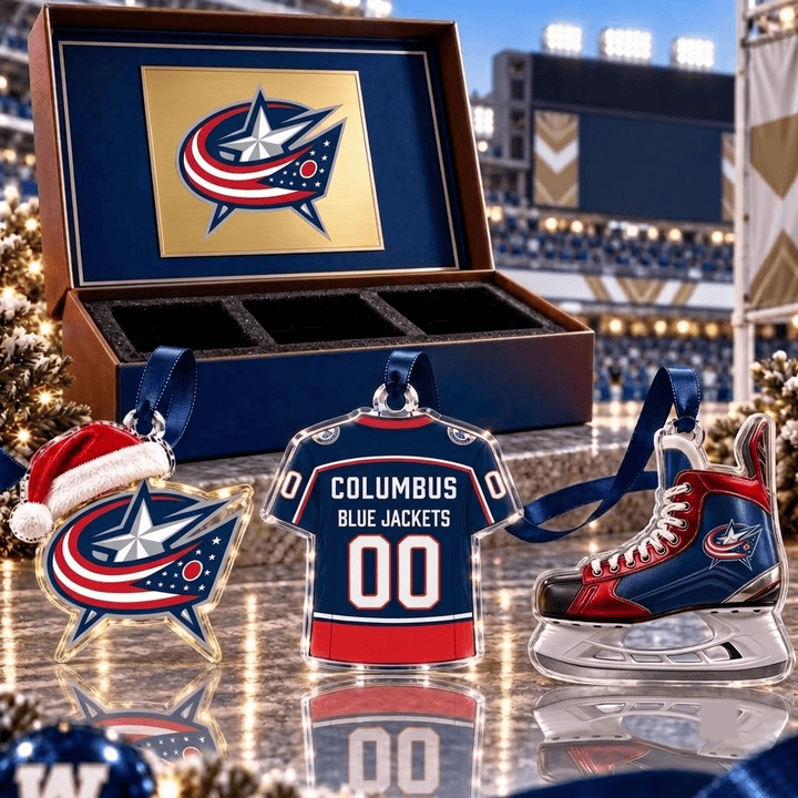 Columbus Blue Jackets NHL Team Full Set 3 Acrylic Ornament
