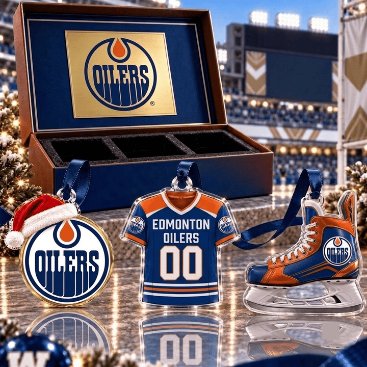 Edmonton Oilers NHL Team Full Set 3 Acrylic Ornament