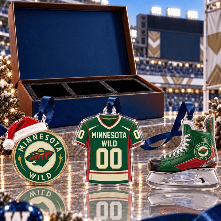 Minnesota Wild NHL Team Full Set 3 Acrylic Ornament